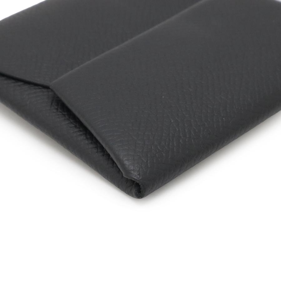 HERMES エルメス バスティア コインケース 小銭入れ コインパース ヴォーエプソン レザー ブラックグレー系 シルバー金具 Y刻印 | HERMES | 02