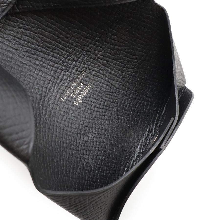 HERMES エルメス バスティア コインケース 小銭入れ コインパース ヴォーエプソン レザー ブラックグレー系 シルバー金具 Y刻印 | HERMES | 04