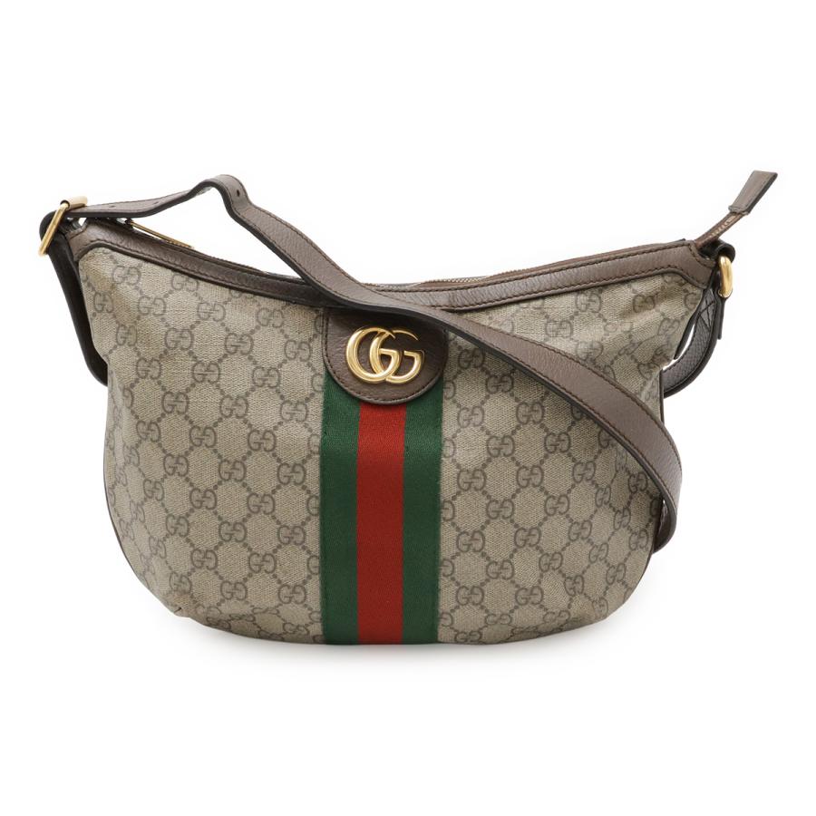 GUCCI グッチ オフィディア GGスプリーム ミディアム ショルダーバッグ PVC　レザー ベージュ モカブラウン 598125 | GUCCI