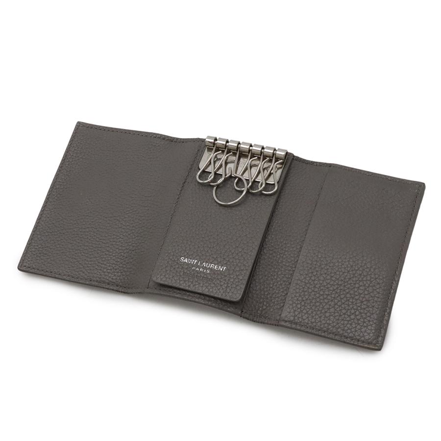 SAINT LAURENT PARIS サン ローラン パリ YSL イブサンローラン サックドジュール キーケース 6連 レザー グレー シルバー金具 505042 |  | 04
