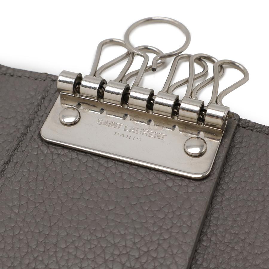 SAINT LAURENT PARIS サン ローラン パリ YSL イブサンローラン サックドジュール キーケース 6連 レザー グレー シルバー金具 505042 |  | 06