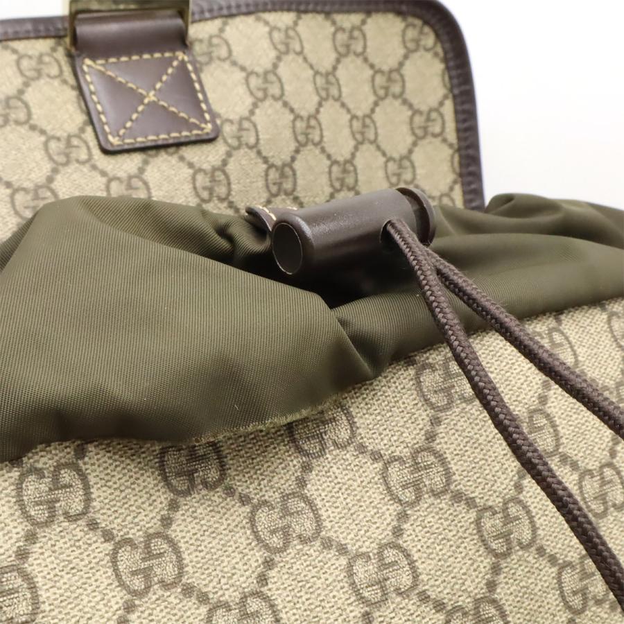 GUCCI グッチ GGスプリーム リュックサック バックパック デイパック PVC レザー カーキベージュ ダークブラウン 茶 246103 | GUCCI | 06