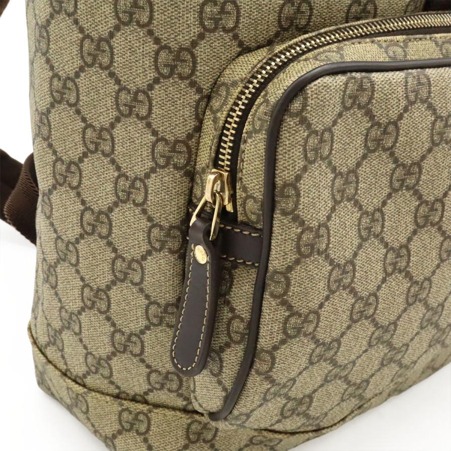 GUCCI グッチ GGスプリーム リュックサック バックパック デイパック PVC レザー カーキベージュ ダークブラウン 茶 246103 | GUCCI | 08