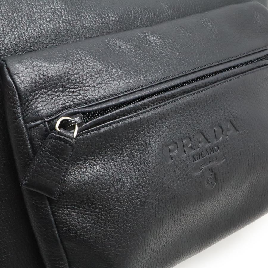 PRADA プラダ ロゴ ショルダーバッグ セミショルダー 肩掛け レザー NERO 黒 ブラック シルバー金具 | PRADA | 07