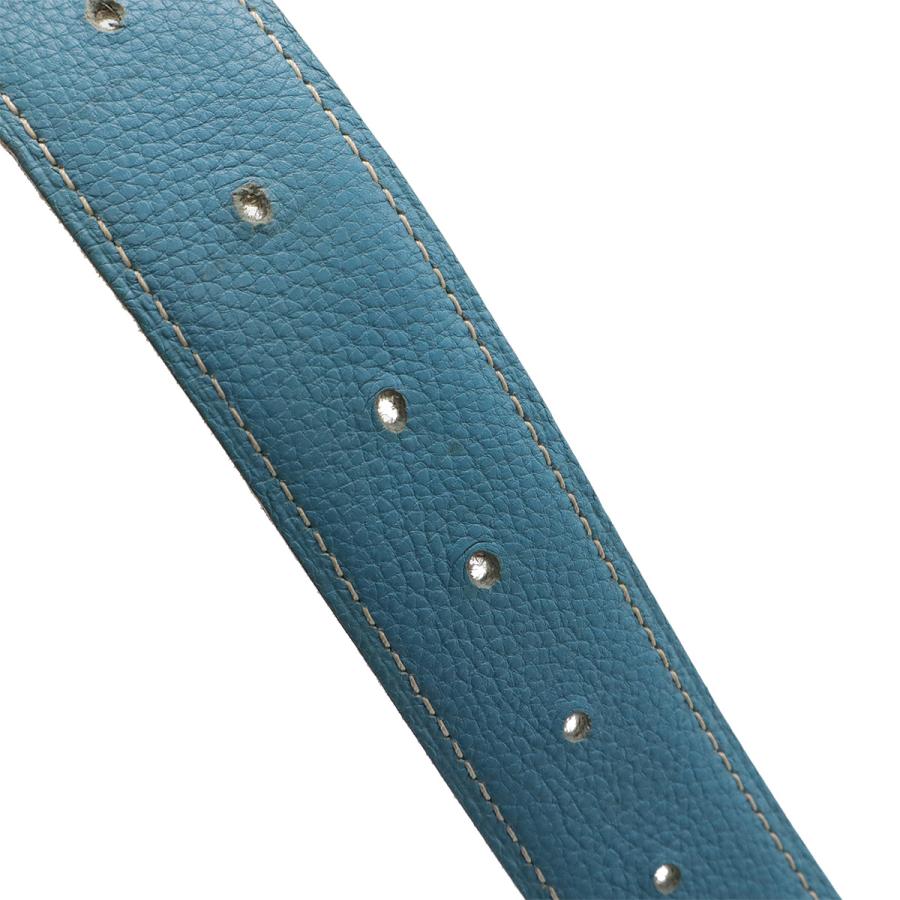 HERMES エルメス マルトレ Hベルト リバーシブル レザー ブラック 黒 ブルージーン シルバー金具 #100 □F刻印 | HERMES | 05