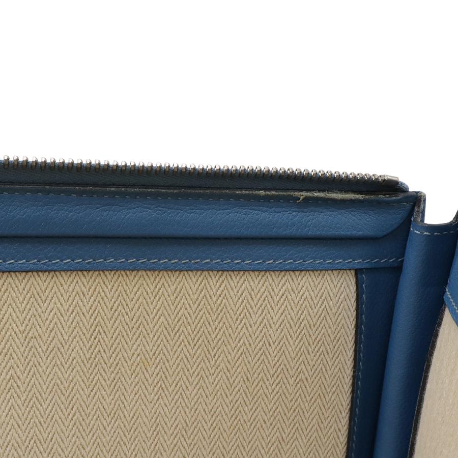 HERMES エルメス ジップ タブレット セカンドバッグ クラッチバッグ ビジネスバッグ L字ファスナー エバーカラー レザー ブルー 青 D刻印 | HERMES | 06