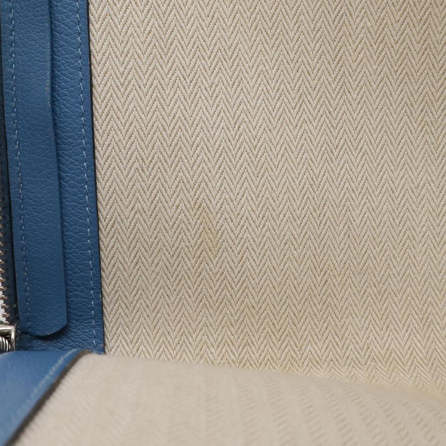 HERMES エルメス ジップ タブレット セカンドバッグ クラッチバッグ ビジネスバッグ L字ファスナー エバーカラー レザー ブルー 青 D刻印 | HERMES | 07