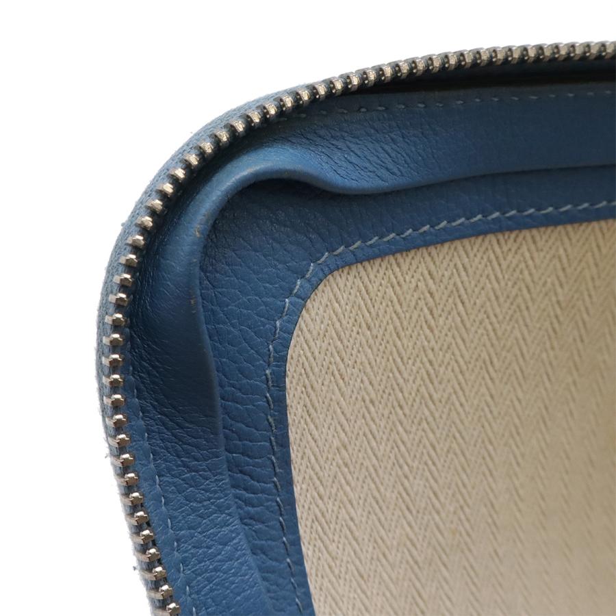 HERMES エルメス ジップ タブレット セカンドバッグ クラッチバッグ ビジネスバッグ L字ファスナー エバーカラー レザー ブルー 青 D刻印 | HERMES | 08