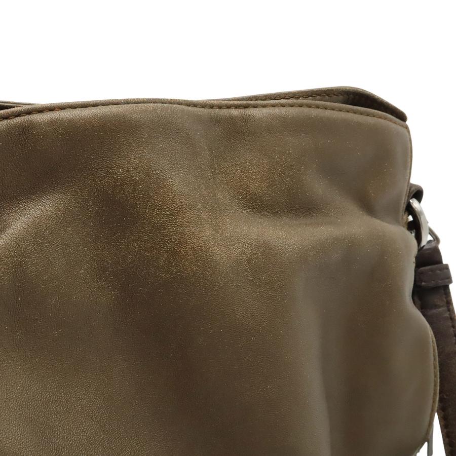 LOEWE ロエベ フラメンコ22 ショルダーバッグ ポシェット 斜め掛け 2WAY 巾着型 フリンジ タッセル ナッパレザー メタリック カーキブロンズ系 | LOEWE | 07