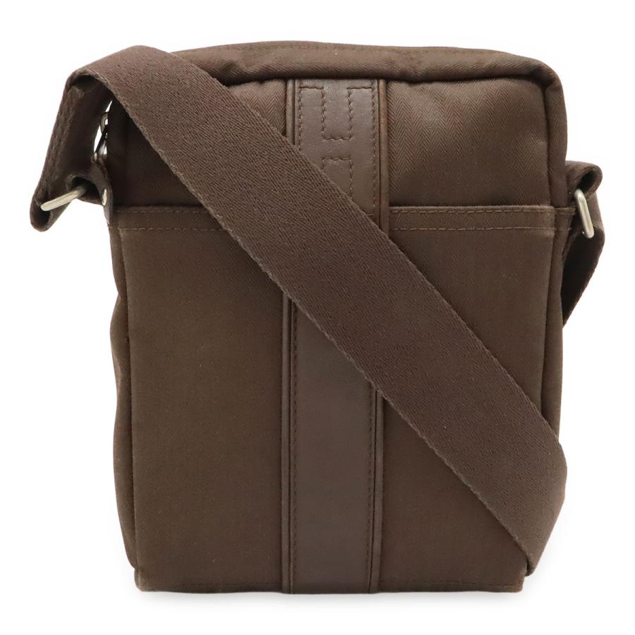 HERMES エルメス アカプルコ バンドリエールPM ショルダーバッグ ポシェット 斜め掛け トワルシェブロン レザー ダークブラウン 茶 | HERMES