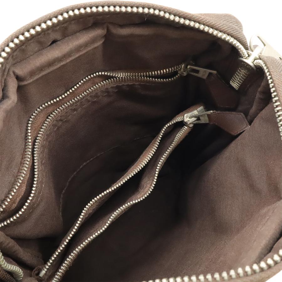 HERMES エルメス アカプルコ バンドリエールPM ショルダーバッグ ポシェット 斜め掛け トワルシェブロン レザー ダークブラウン 茶 | HERMES | 06