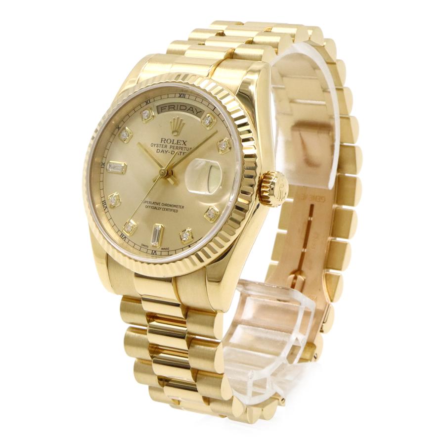 ROLEX ロレックス デイデイト シャンパン文字盤 K18YG 750YG イエローゴールド無垢 K番 メンズ AT オートマ 腕時計 118238A | ROLEX | 01