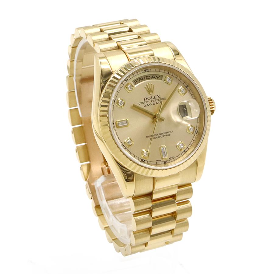 ROLEX ロレックス デイデイト シャンパン文字盤 K18YG 750YG イエローゴールド無垢 K番 メンズ AT オートマ 腕時計 118238A | ROLEX | 02