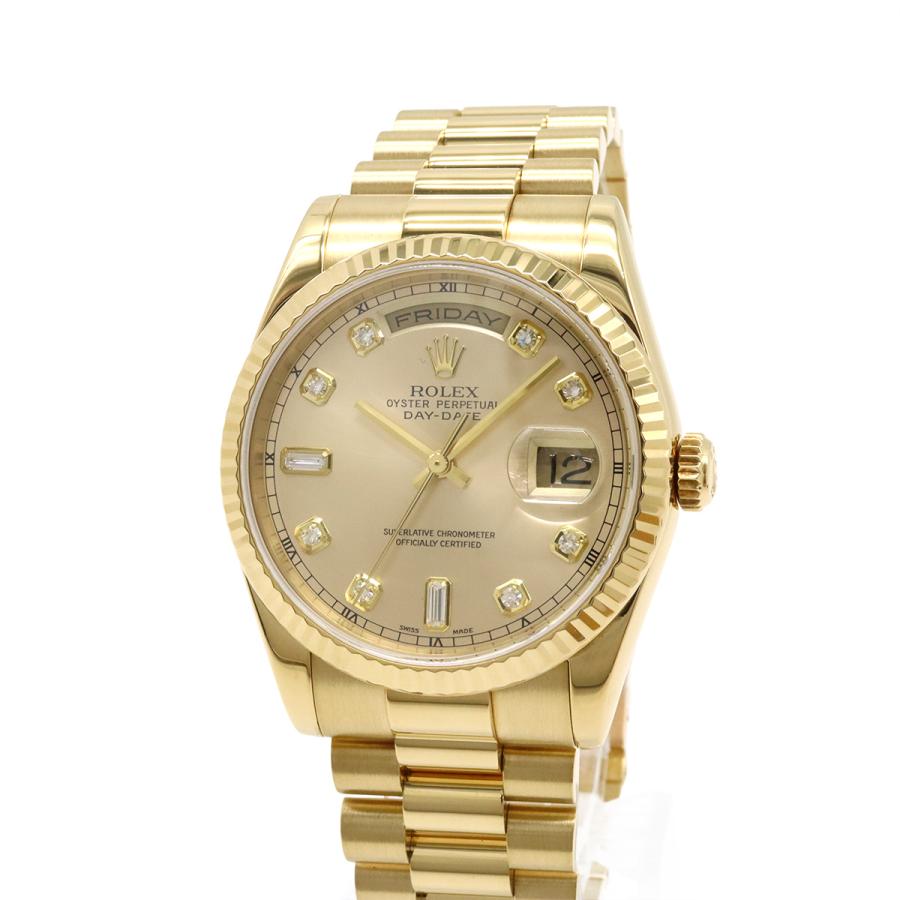 ROLEX ロレックス デイデイト シャンパン文字盤 K18YG 750YG イエローゴールド無垢 K番 メンズ AT オートマ 腕時計 118238A | ROLEX | 03