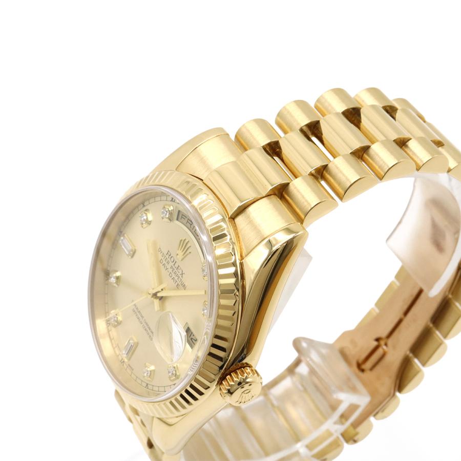 ROLEX ロレックス デイデイト シャンパン文字盤 K18YG 750YG イエローゴールド無垢 K番 メンズ AT オートマ 腕時計 118238A | ROLEX | 04