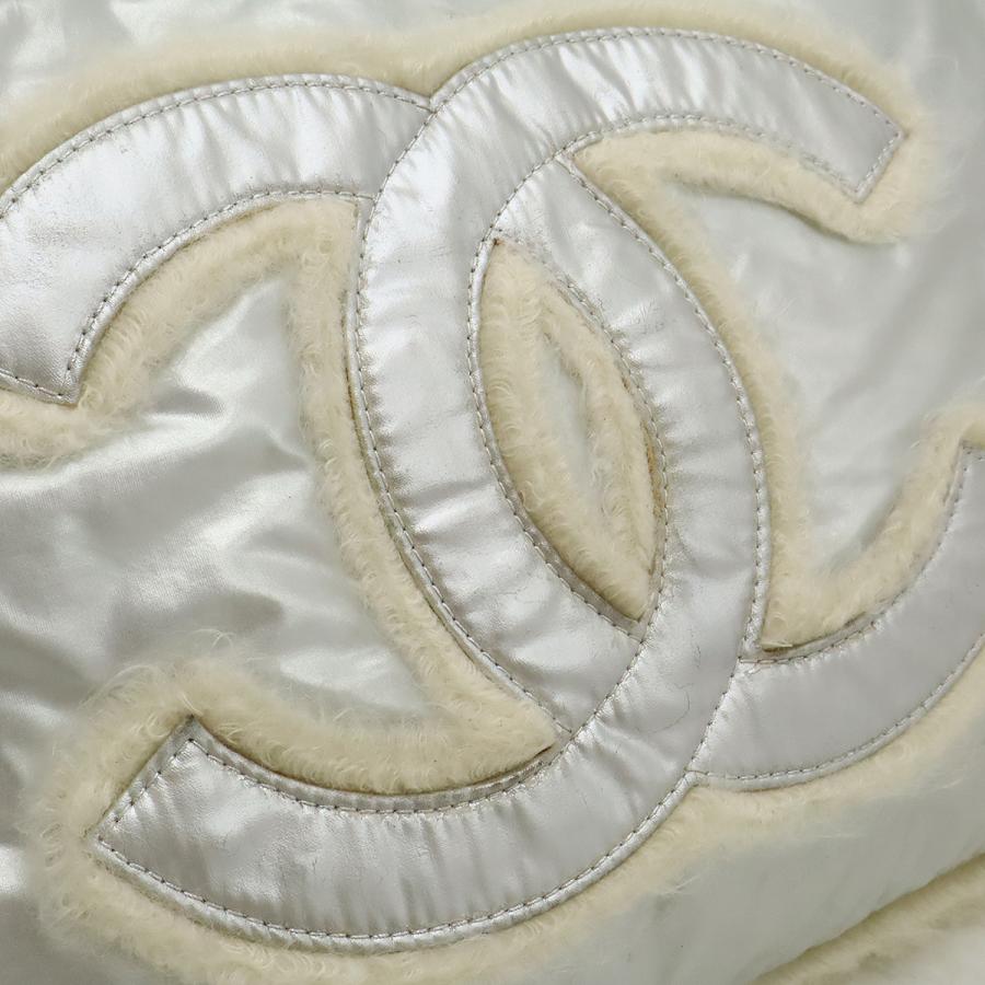 CHANEL シャネル ココマーク ファー 巾着 チェーンショルダー ショルダーバッグ 肩掛け ナイロン ファー メタリック シルバー | CHANEL | 06