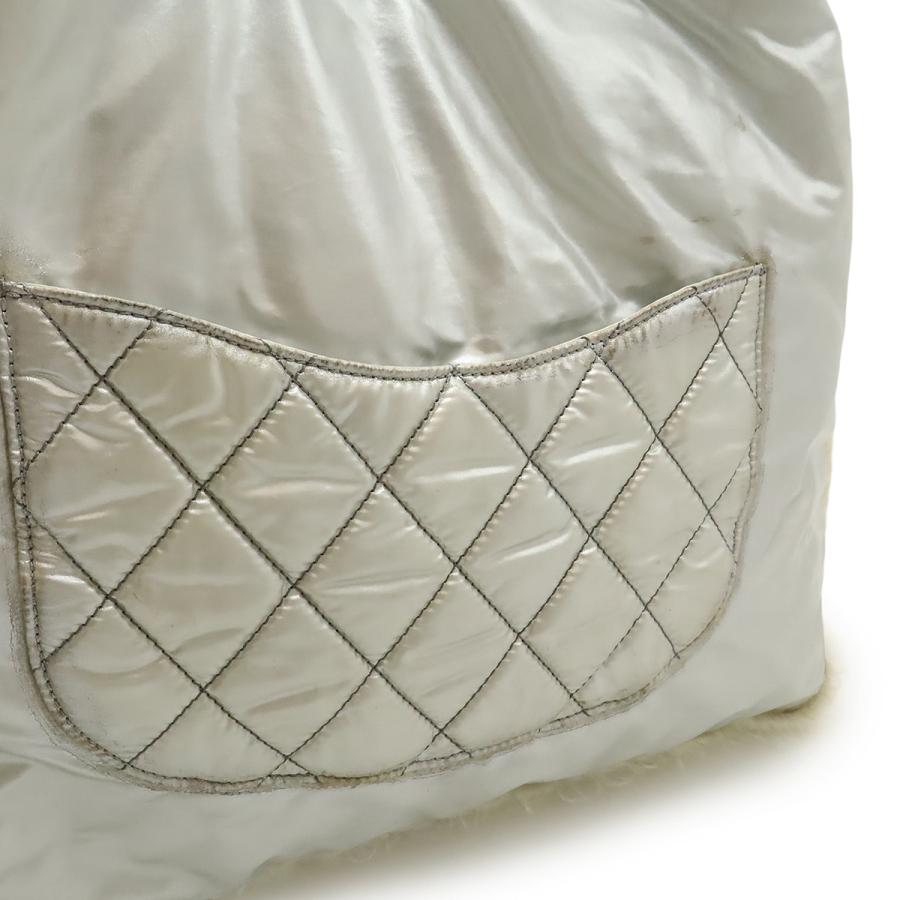 CHANEL シャネル ココマーク ファー 巾着 チェーンショルダー ショルダーバッグ 肩掛け ナイロン ファー メタリック シルバー | CHANEL | 07