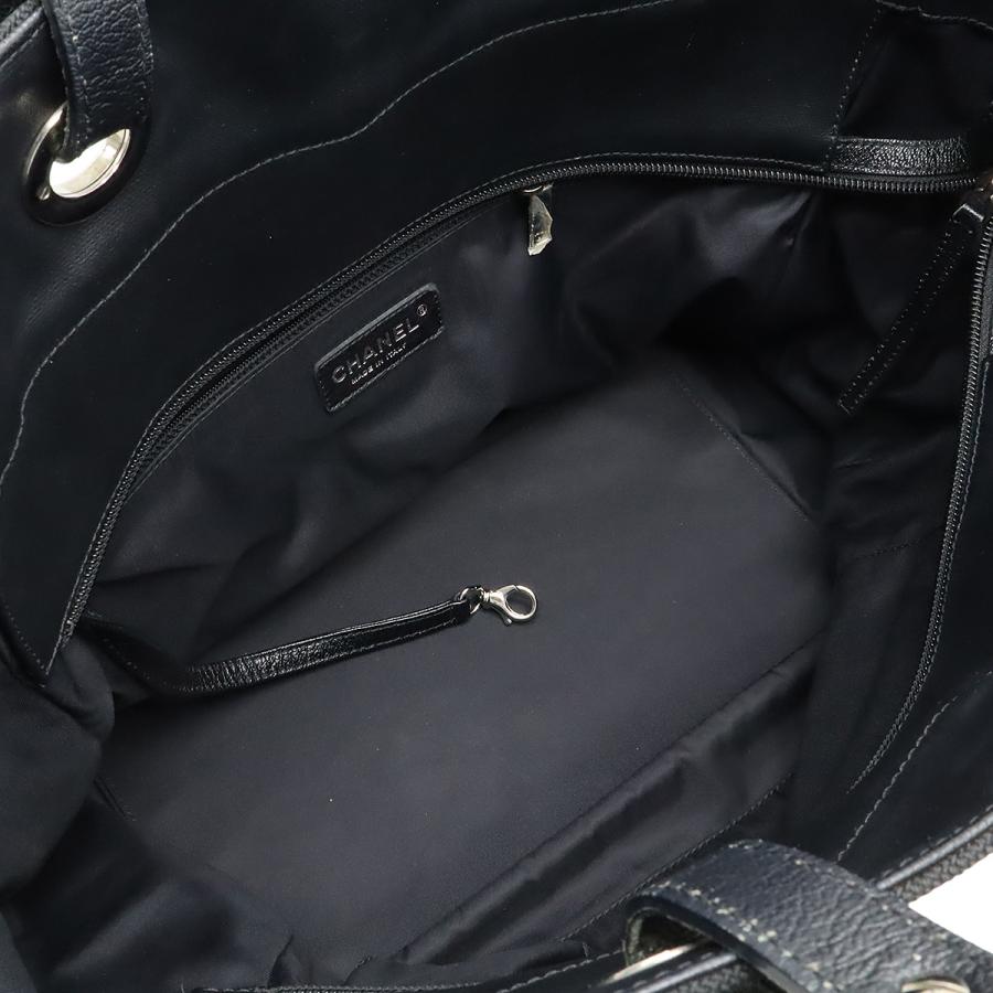 CHANEL シャネル パリビアリッツ トートGM トートバッグ ショルダーバッグ コーティングキャンバス ブラック シルバー金具 ポーチ付き A34210 | CHANEL | 05