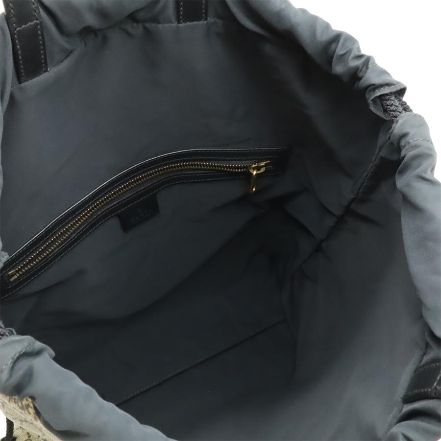 GUCCI グッチ GGスプリーム アングリーキャット LOVED ドローストリング バックパック リュックサック 巾着 PVC ベージュ ダークブラウン | GUCCI | 04