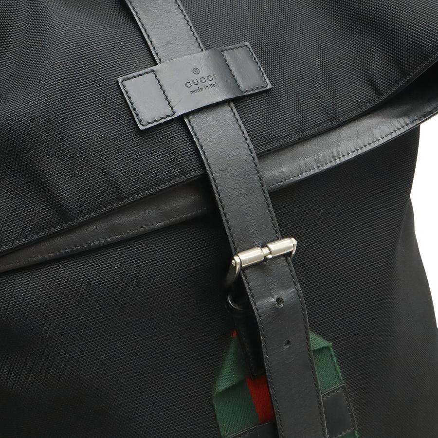 GUCCI グッチ バンド テクノキャンバス ウェブライン シェリー バックパック リュックサック レザー ブラック 黒 グリーン レッド 337075 GUCCI（グッチ） バンド テクノキャンバス ウェブライン シェリー