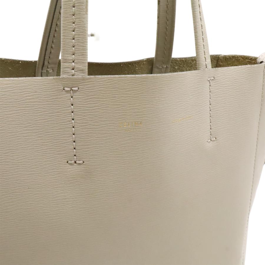 CELINE セリーヌ バーティカル カバ スモール トートバッグ ハンドバッグ 2WAY ショルダーバッグ レザー ライトグレー 176183 CELINE（セリーヌ） バーティカル カバ スモール トートバッグ