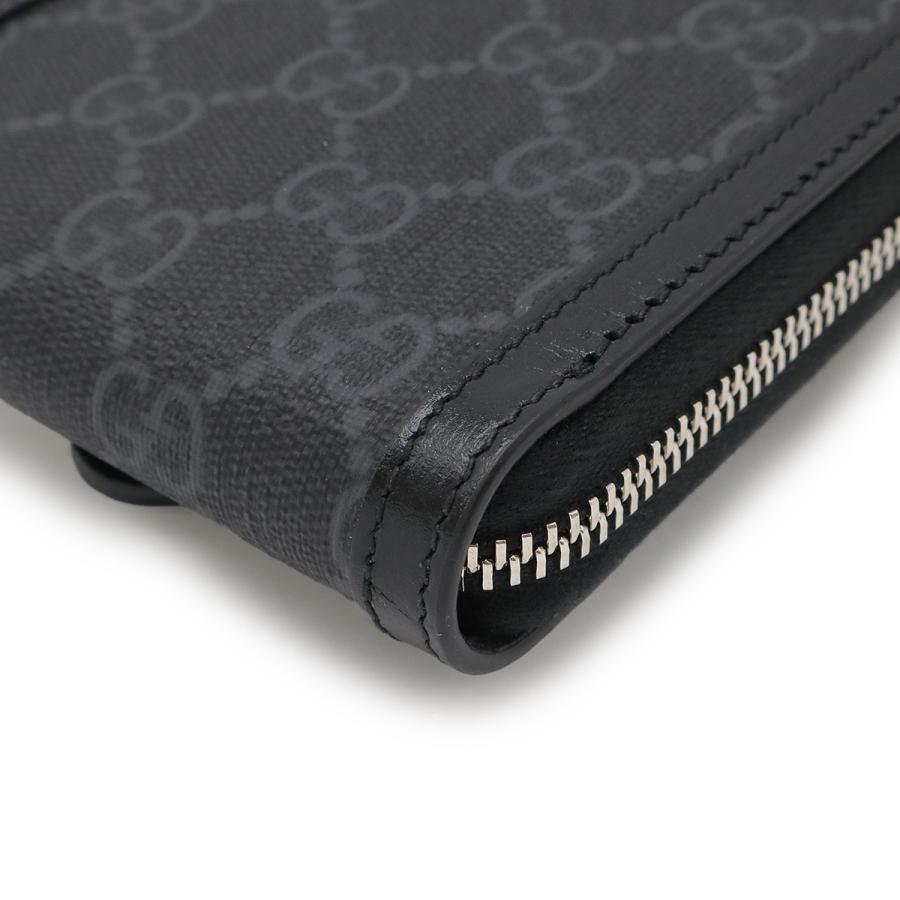 GUCCI グッチ GGスプリーム フォンホルダー ショルダーバッグ ショルダーポーチ スマホポーチ PVC レザー ブラック 黒 グレー 724357 | GUCCI | 02