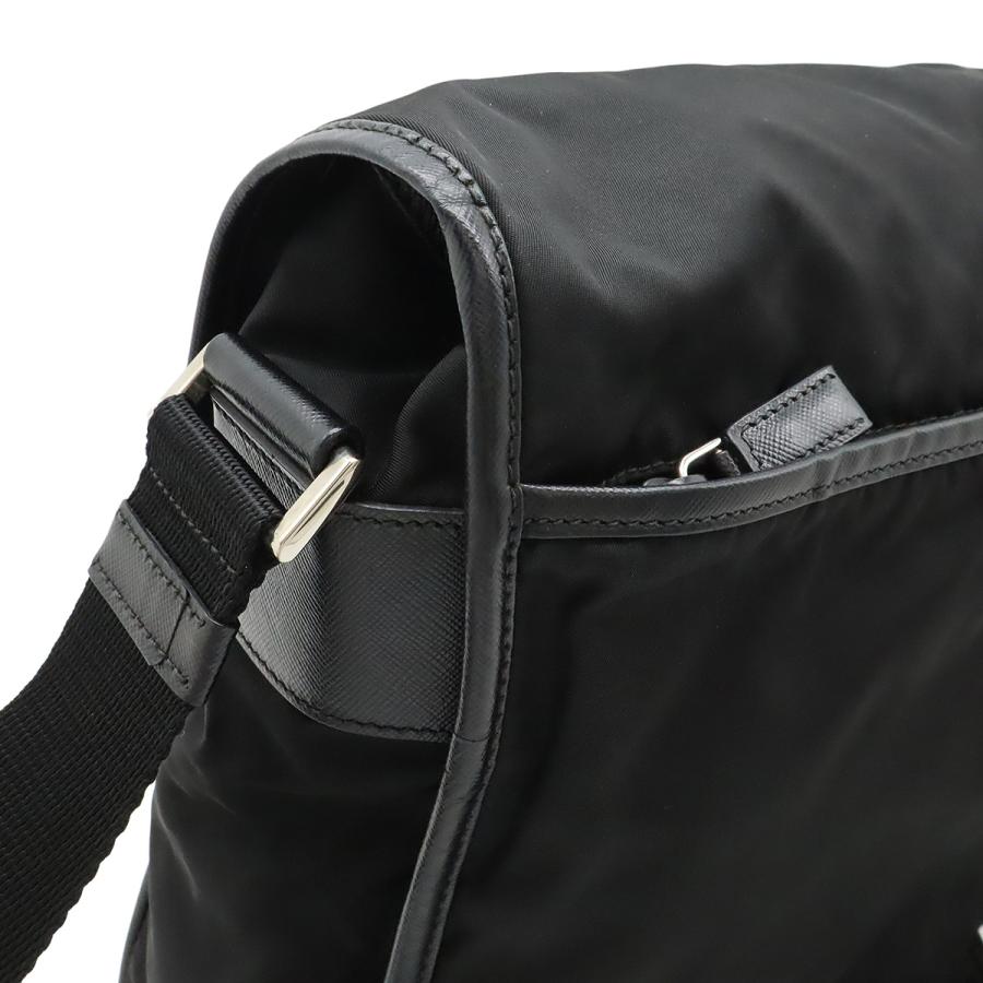 PRADA プラダ ショルダーバッグ メッセンジャーバッグ 斜め掛け ナイロン レザー NERO 黒 ブラック シルバー金具 | PRADA | 03
