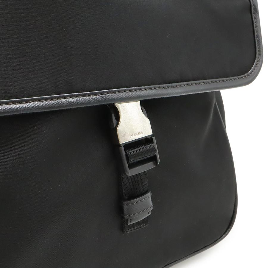 PRADA プラダ ショルダーバッグ メッセンジャーバッグ 斜め掛け ナイロン レザー NERO 黒 ブラック シルバー金具 | PRADA | 08