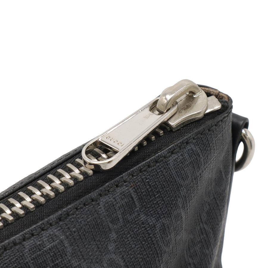 GUCCI グッチ GGスプリーム ウェブライン メッセンジャーバッグ ショルダーバッグ 2WAY クラッチバッグ PVC レザー ブラック グレー | GUCCI | 04