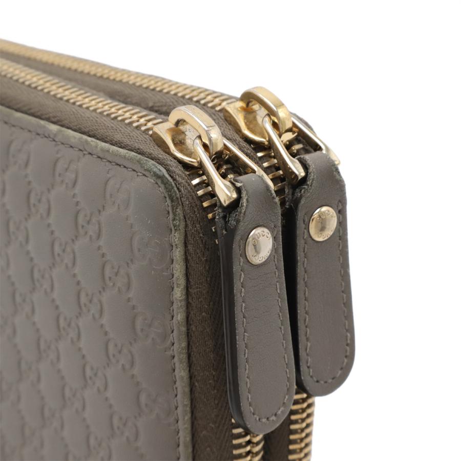 GUCCI グッチ マイクログッチシマ トラベルケース クラッチバッグ オーガナイザー 長財布 レザー グレー ゴールド金具 アウトレット品 | GUCCI | 03