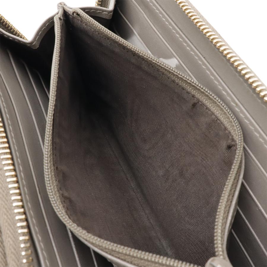 GUCCI グッチ マイクログッチシマ トラベルケース クラッチバッグ オーガナイザー 長財布 レザー グレー ゴールド金具 アウトレット品 | GUCCI | 07