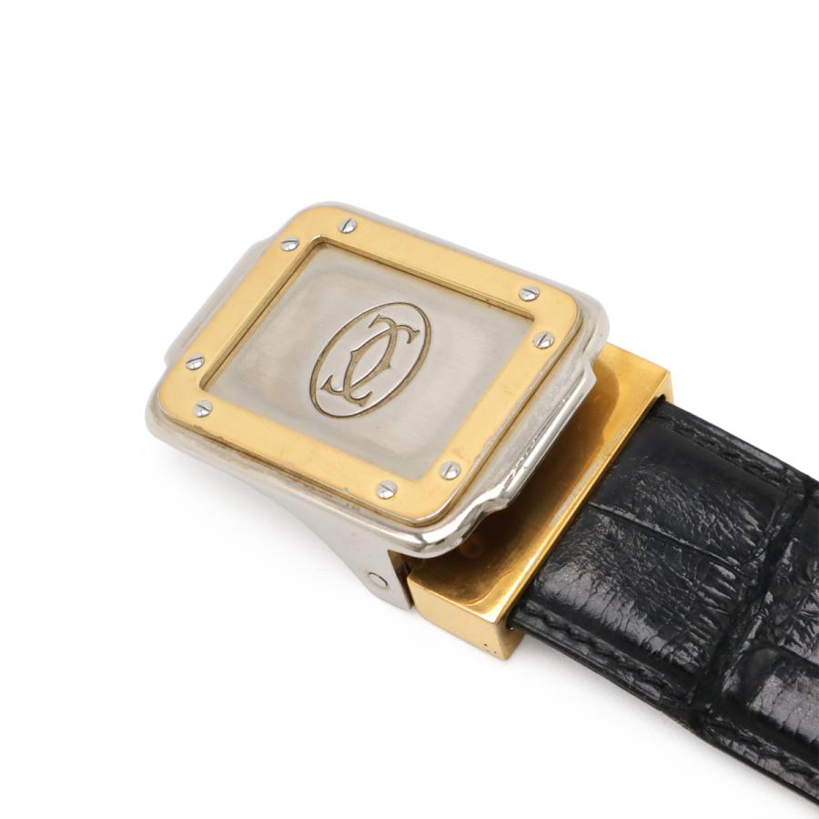 Cartier カルティエ サントス マスト ベルト クロコダイル レザー ブラック 黒 シルバー金具 ゴールド金具 実寸約84cm カット済 | Cartier | 02