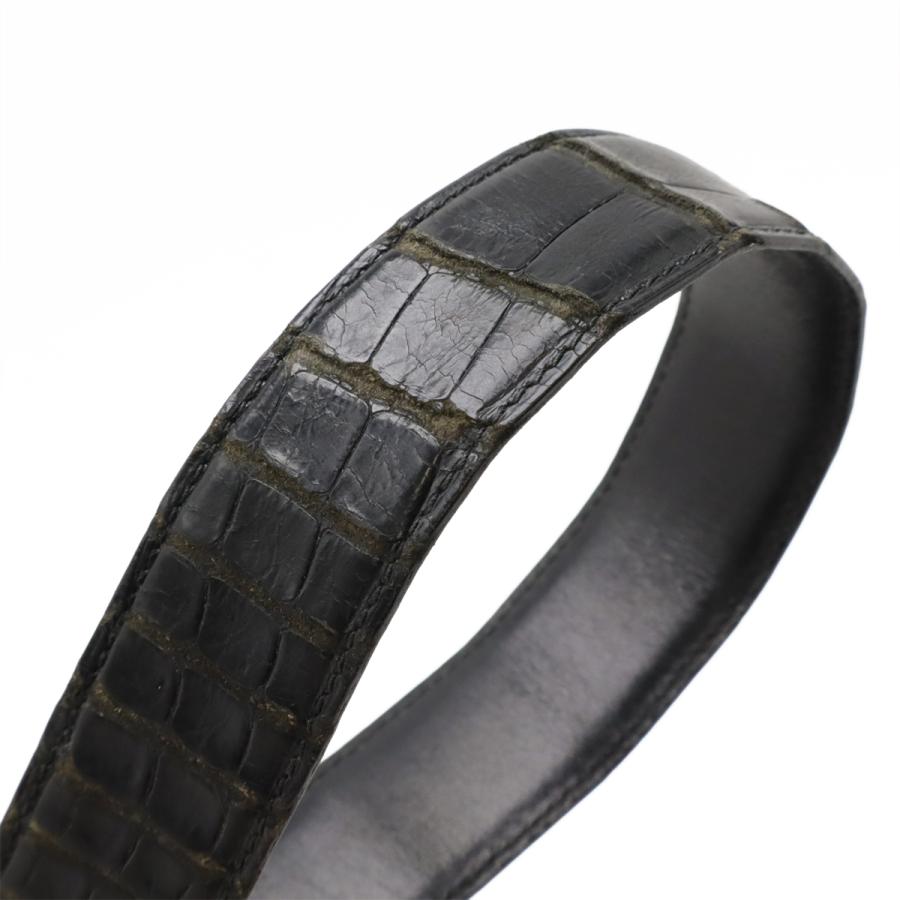 Cartier カルティエ サントス マスト ベルト クロコダイル レザー ブラック 黒 シルバー金具 ゴールド金具 実寸約84cm カット済 | Cartier | 04