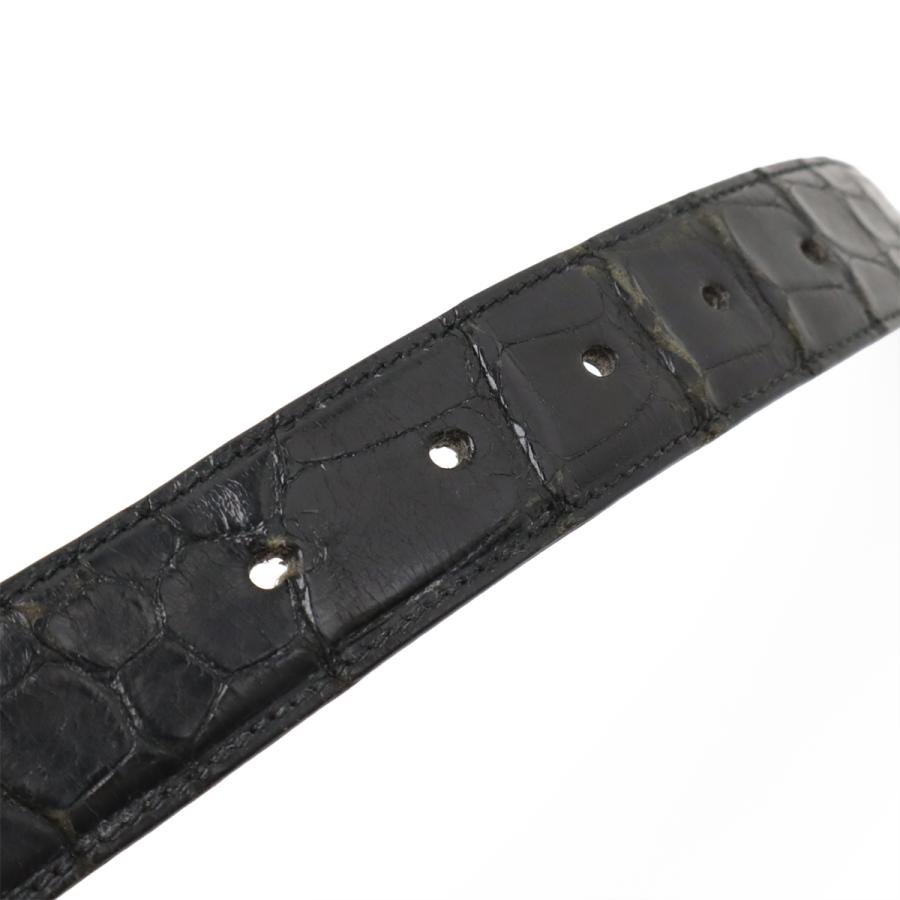 Cartier カルティエ サントス マスト ベルト クロコダイル レザー ブラック 黒 シルバー金具 ゴールド金具 実寸約84cm カット済 | Cartier | 06