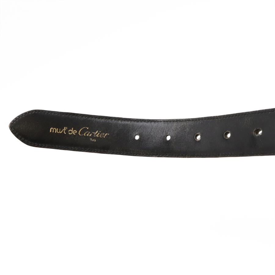 Cartier カルティエ サントス マスト ベルト クロコダイル レザー ブラック 黒 シルバー金具 ゴールド金具 実寸約84cm カット済 | Cartier | 07