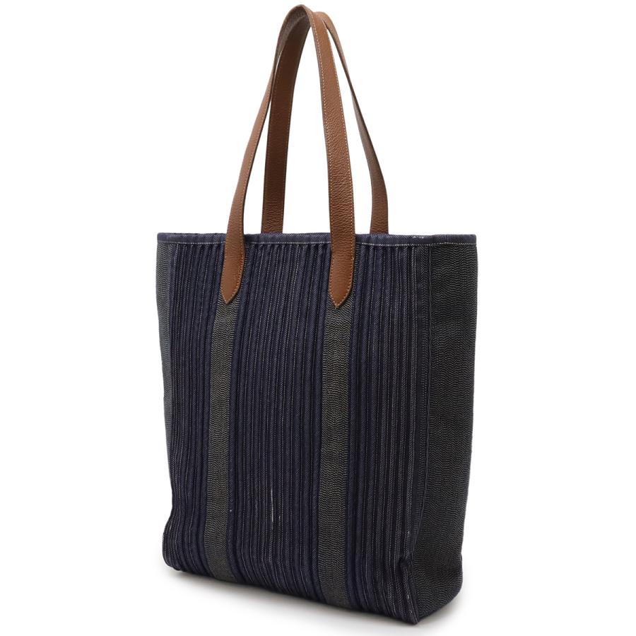 HERMES エルメス カリカット トートバッグ ショルダーバッグ プリーツデニム レザー ネイビー 紺 ブラウン 茶 □L刻印 | HERMES | 01