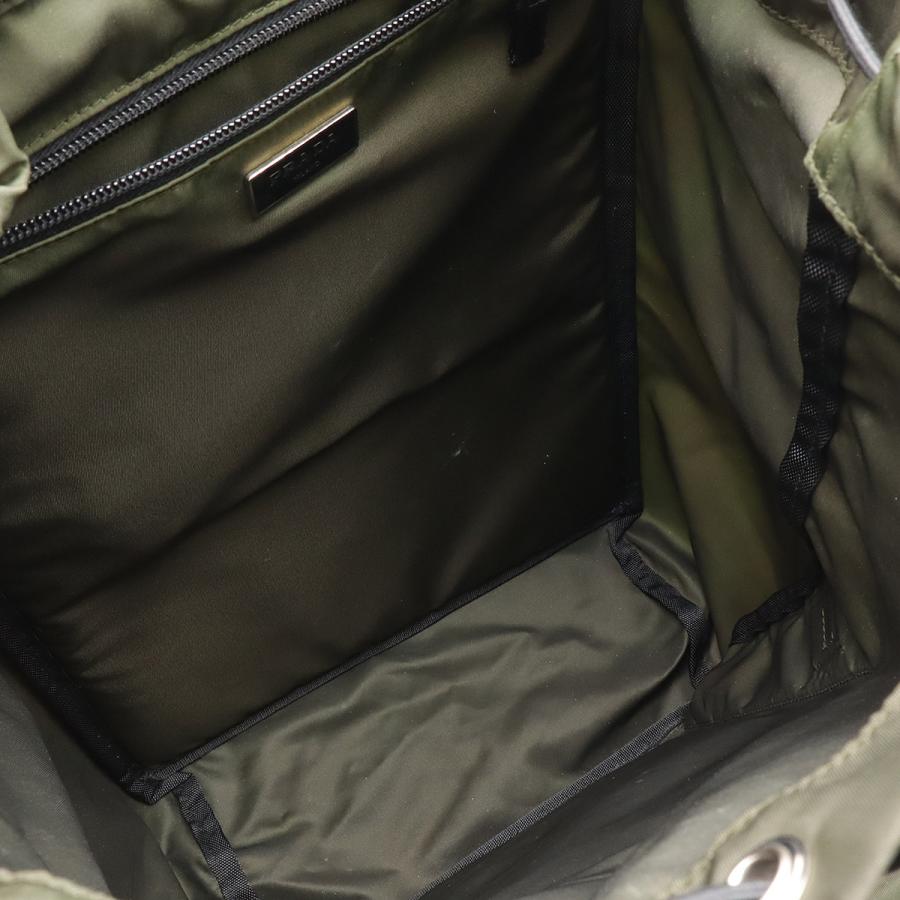 PRADA プラダ リュックサック バックパック デイパック ナイロン MIMETICO カーキ シルバー金具 V135 | PRADA | 06