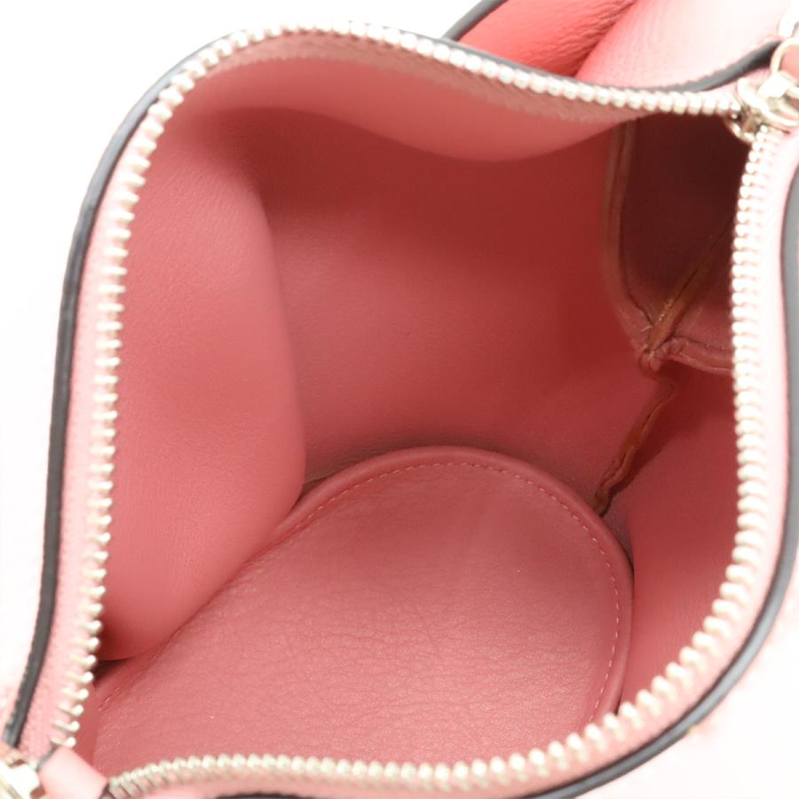 LOEWE 花モチーフ ピンクレザー ミニハンドバッグ LOEWE 花モチーフ