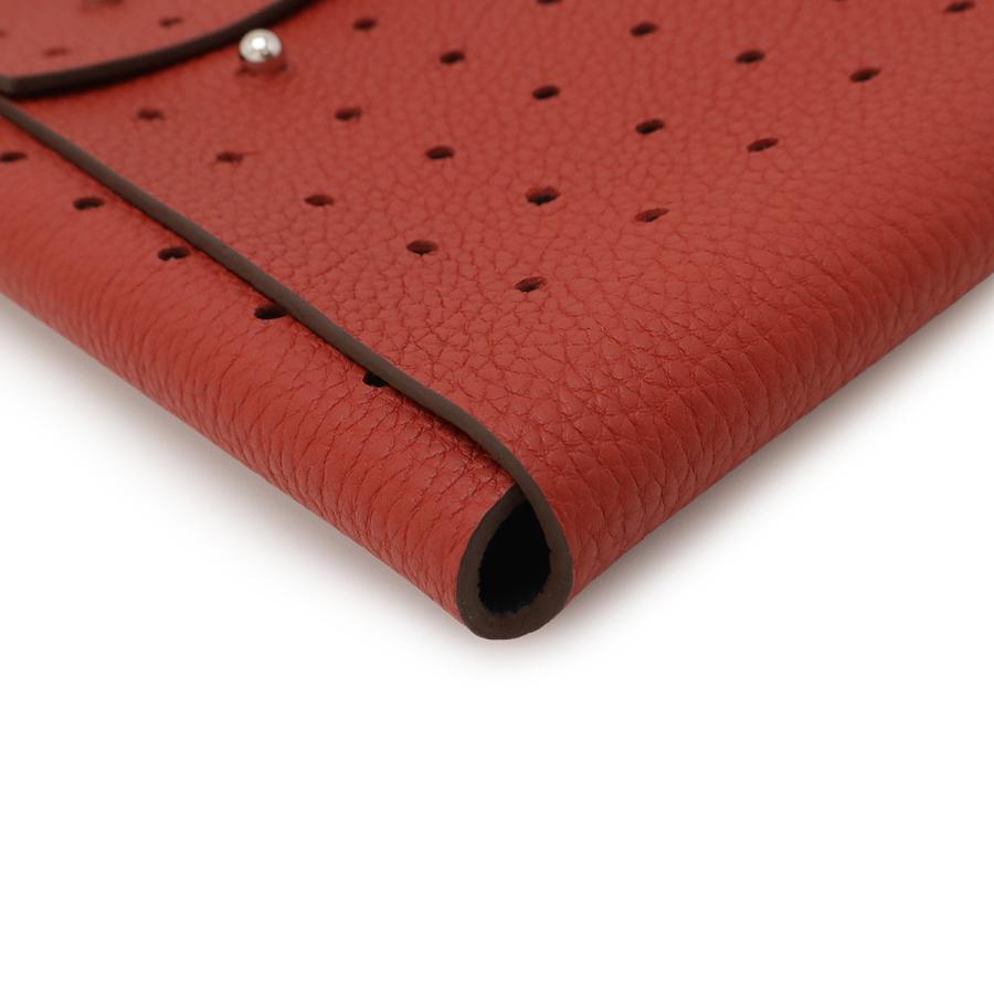 HERMES エルメス パーフォレートポーチ タブレットケース マルチポーチ トリヨンクレマンス レザー レッド 赤 シルバー金具 | HERMES | 02