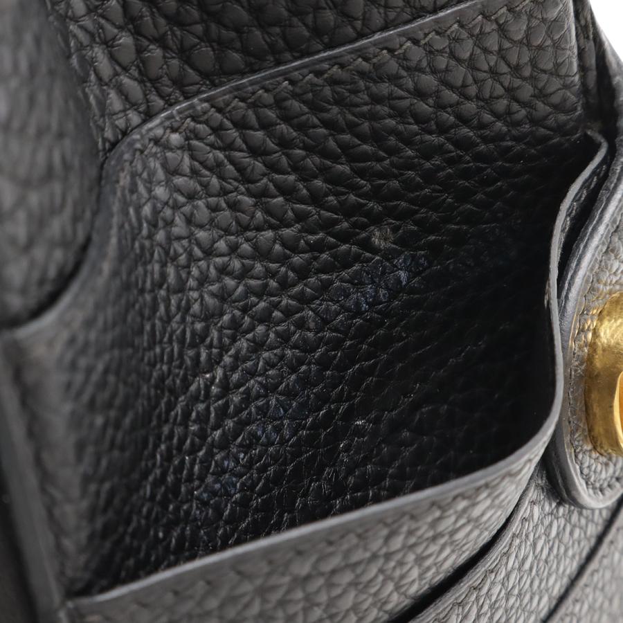 HERMES エルメス ドゴンMM 2つ折長札入れ 二つ折り長札入れ 長財布 トゴ レザー ブラック 黒 ゴールド金具 | HERMES | 06