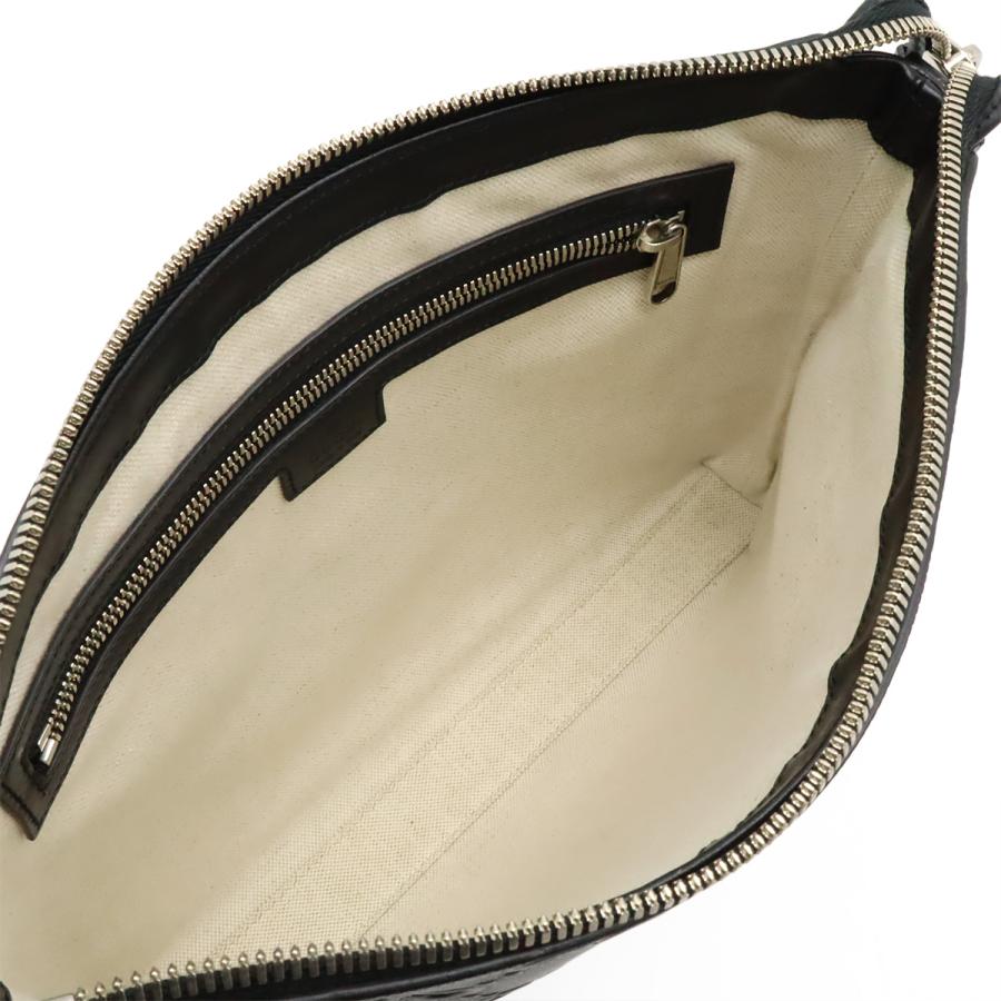 GUCCI グッチ ジャンボGG ミディアム クロスボディバッグ ショルダーバッグ クラッチバッグ レザー ブラック 黒 シルバー金具 696009 | GUCCI | 05