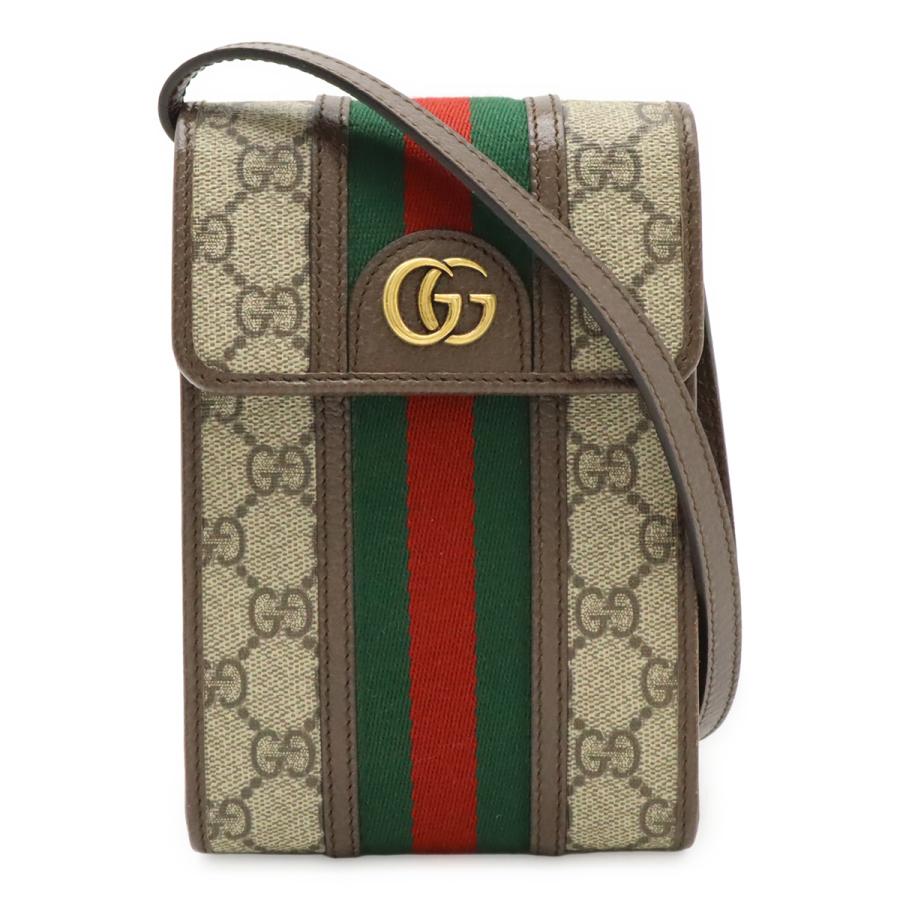 GUCCI グッチ オフィディア GGスプリーム シェリーライン ショルダーバッグ ポシェット ミニバッグ PVC レザー ベージュ モカブラウン | GUCCI