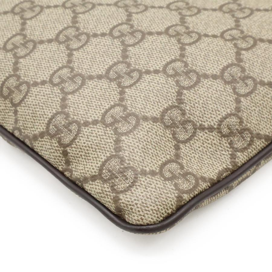 GUCCI グッチ GGスプリーム ショルダーバッグ 斜め掛け マチなし PVC レザー ベージュ ダークブラウン 茶 141626 | GUCCI | 02