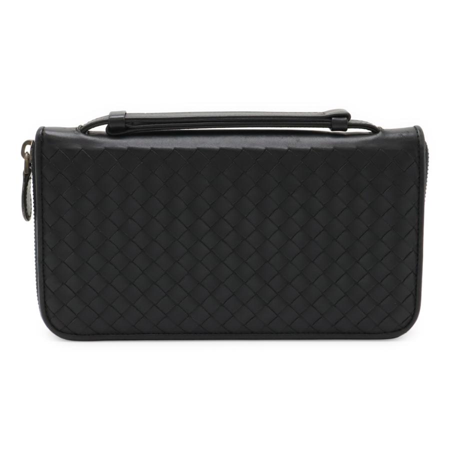 BOTTEGA VENETA ボッテガ ヴェネタ イントレチャート ラウンドファスナー 長財布 トラベルケース レザー ブラック 黒 169730 | BOTTEGA VENETA