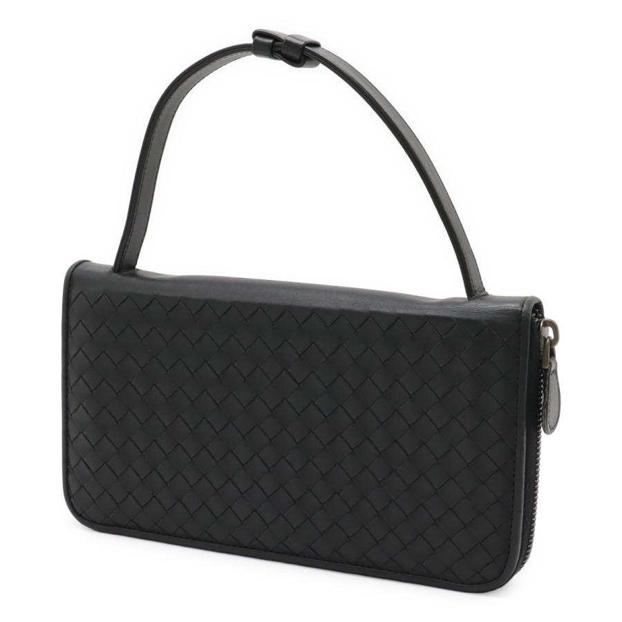 BOTTEGA VENETA ボッテガ ヴェネタ イントレチャート ラウンドファスナー 長財布 トラベルケース レザー ブラック 黒 169730 | BOTTEGA VENETA | 01