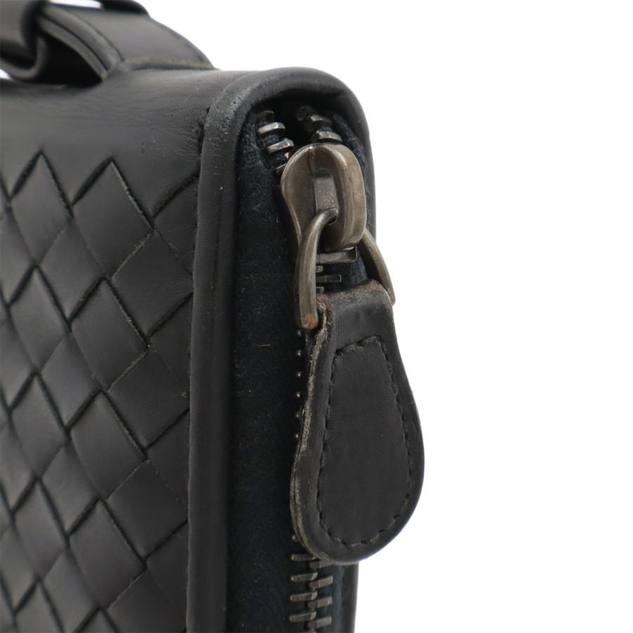 BOTTEGA VENETA ボッテガ ヴェネタ イントレチャート ラウンドファスナー 長財布 トラベルケース レザー ブラック 黒 169730 | BOTTEGA VENETA | 03