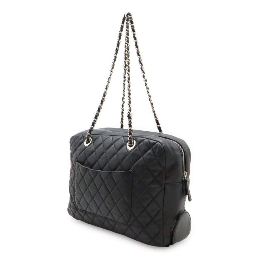 CHANEL ブラック レザー ショルダーバッグ CHANEL（シャネル） 2.55 マトラッセ チェーンショルダー ショルダー