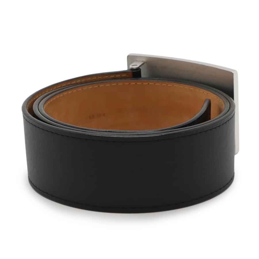 LOUIS VUITTON ルイ ヴィトン サンチュール ジーンズ ベルト レザー ノワール 黒 ブラック シルバー金具 メンズ #90 M6812U | LOUIS VUITTON | 01