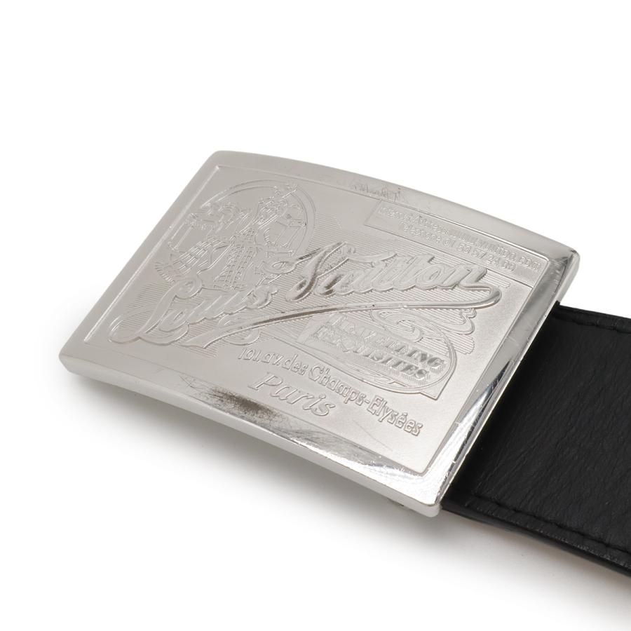 LOUIS VUITTON ルイ ヴィトン サンチュール ジーンズ ベルト レザー ノワール 黒 ブラック シルバー金具 メンズ #90 M6812U | LOUIS VUITTON | 02