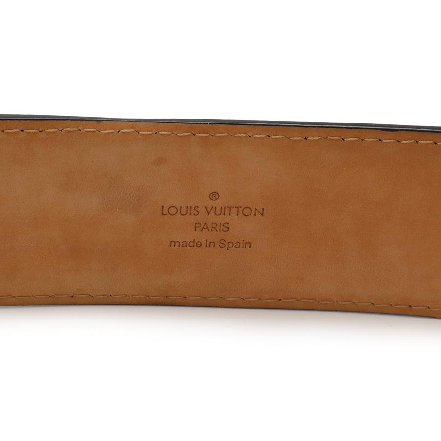 LOUIS VUITTON ルイ ヴィトン サンチュール ジーンズ ベルト レザー ノワール 黒 ブラック シルバー金具 メンズ #90 M6812U | LOUIS VUITTON | 06